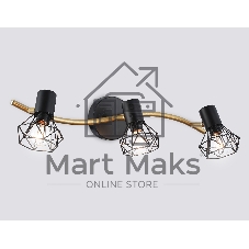 Светильник Ambrella light TR8657/3 BK/GD черный/золото E14/3 max 60W 550*100*185