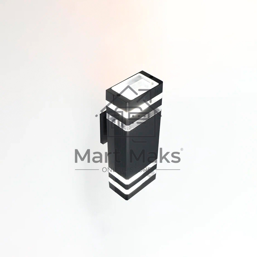 Фасадный светильник General GWL-2MR16-GU10-S-IP65 Черный с двойным боковым рассеивателем Катет