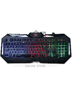 Клавиатура проводная Qumo Spirit, 104 клавиши, встроенная радужная подсветка.