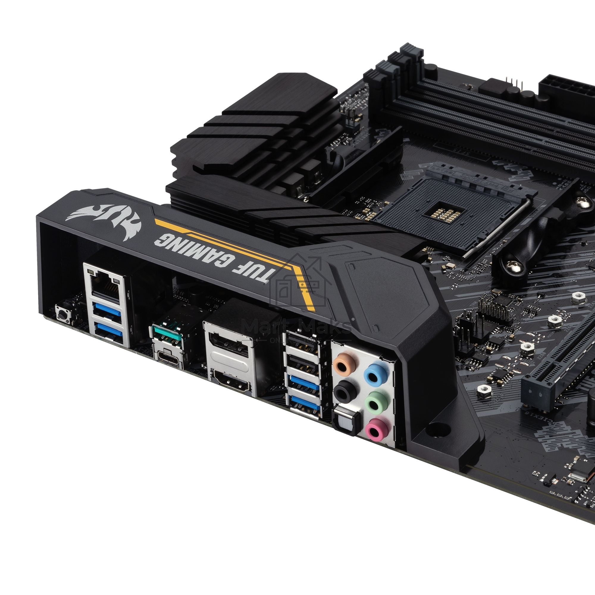 Материнская плата ASUS TUF GAMING B450-PLUS II, AM4, AMD B450, 4xDDR4, 6xSATA, 2xM.2, 1xPCI-E 3.0 x16, 1xPCI-E 2.0 x16, 3xPCI-E x1, 1xHDMI, 1xDP, 1x 1Gb LAN, 4xUSB 3.2 Gen 1, 1xUSB 3.2 Gen 2, 1xUSB-C 3.2 Gen 2, 5x3.5 мм, 7.1, ATX