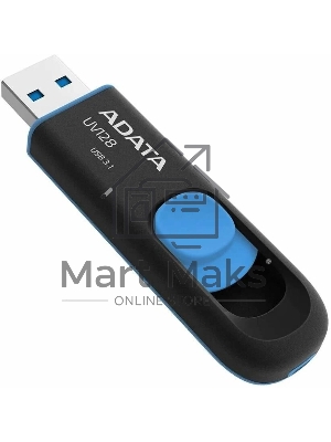 Флешка USB ADATA UV128 (AUV128-512G-RBE), 512Gb, USB 3.2 Gen1, R/W 100/30, черный/синий