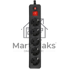 Сетевой фильтр Гарнизон EHLB-2, 5 р, 10А 3 м черный