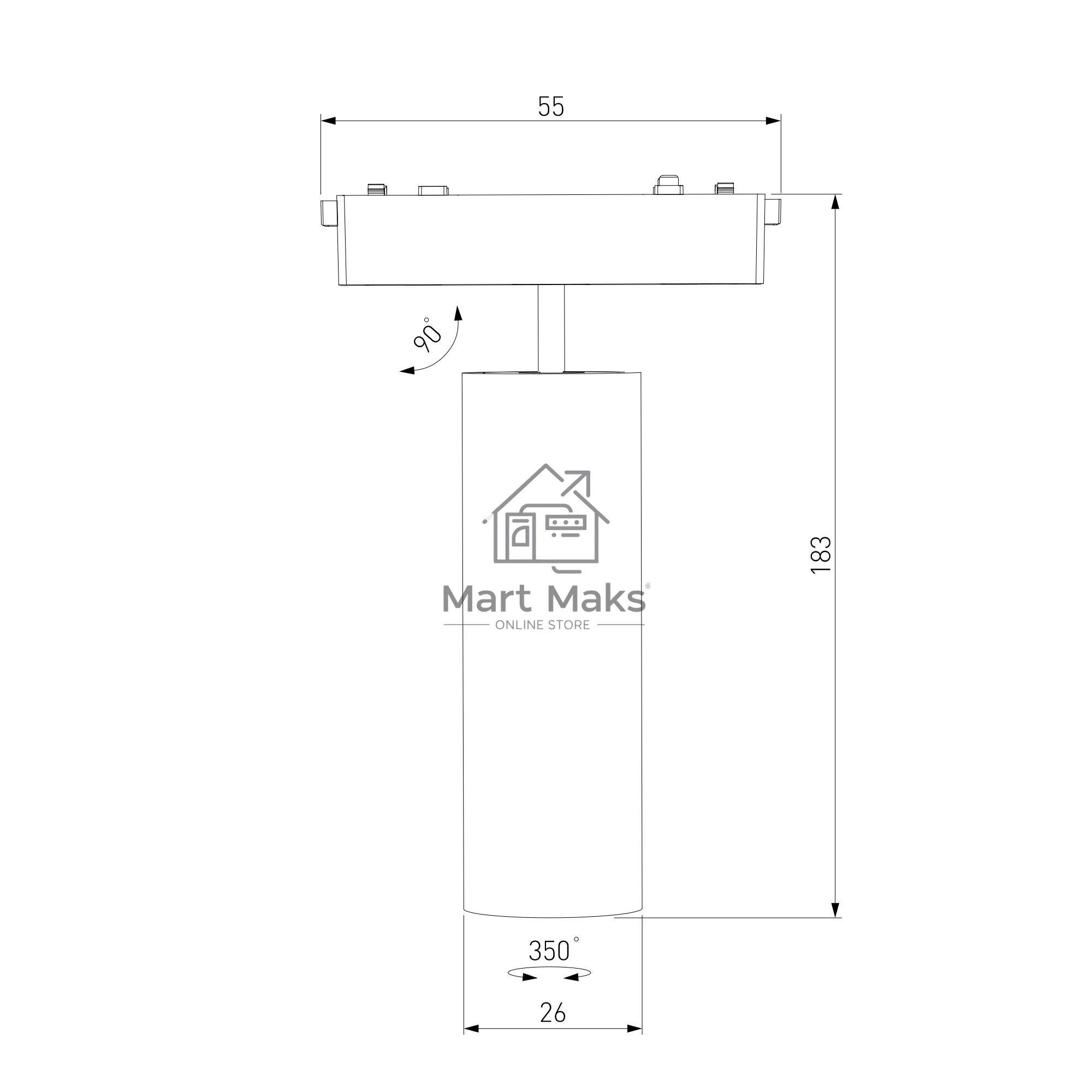 Трековый светильник Flat Magnetic 18W 4000K Arcos (чёрный) 85096/01