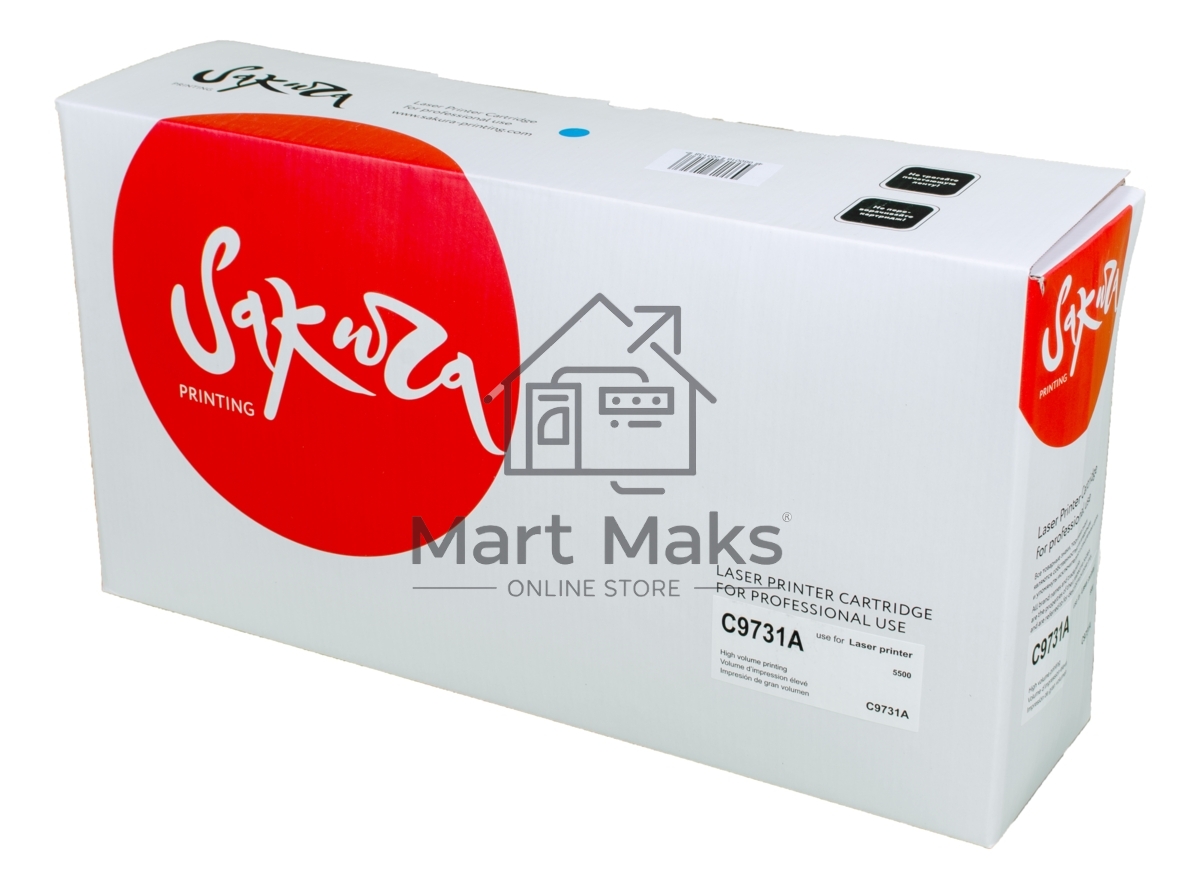 Картридж лазерный Sakura C9731A для принтера HP Laser Jet 5500/5550, синий, 12000 к.
