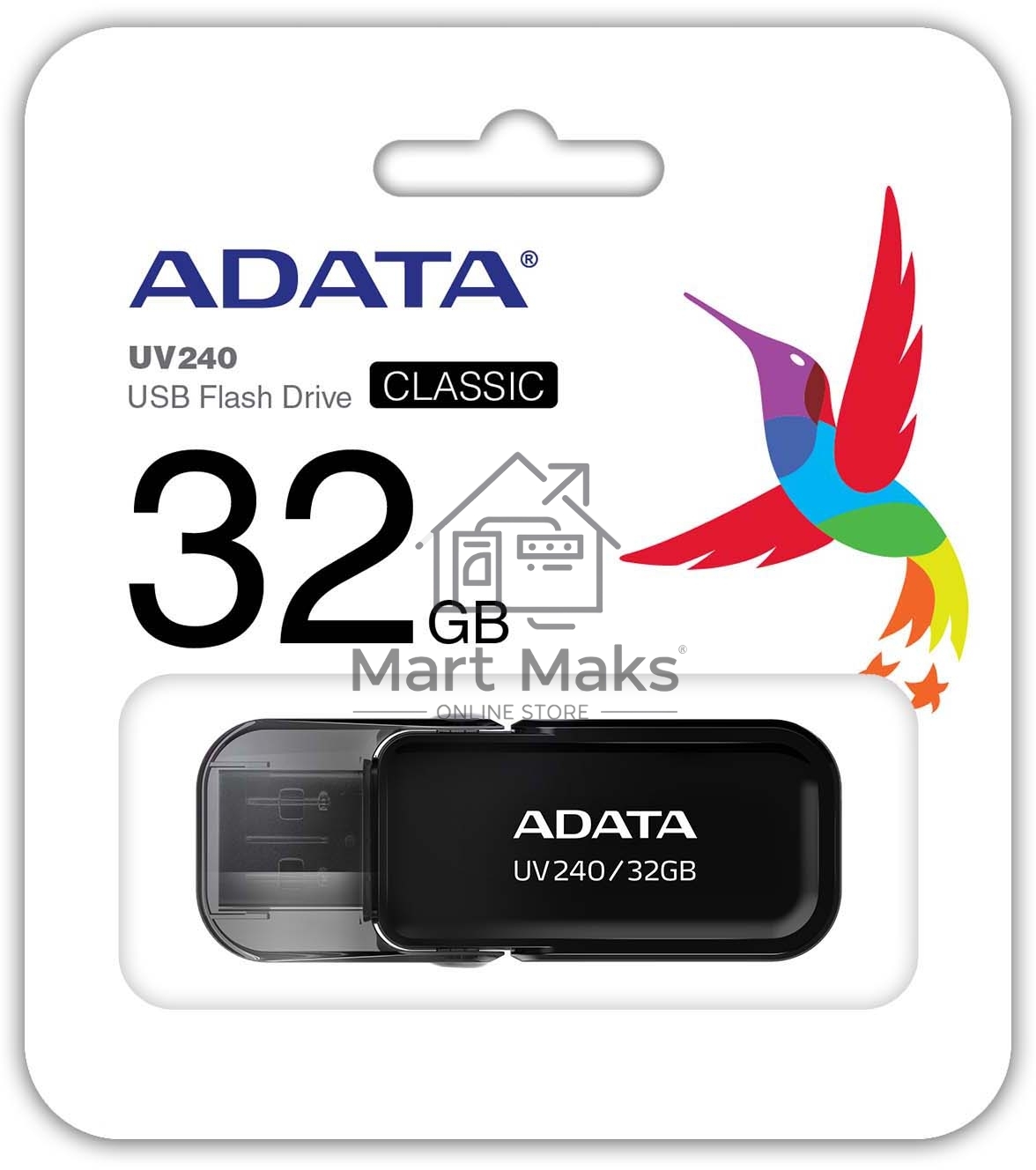 Флешка USB R/W ADATA R/W 32GB ADATA UV240, USB 2.0, черный