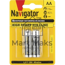 Элемент питания алкалиновый Navigator NBT-NE-LR6-BP2 (блист.2шт)