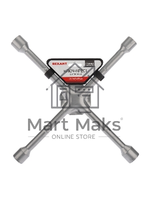 Ключ-крест баллонный Rexant 17х19х21х22 мм, усиленный, толщина 16 мм