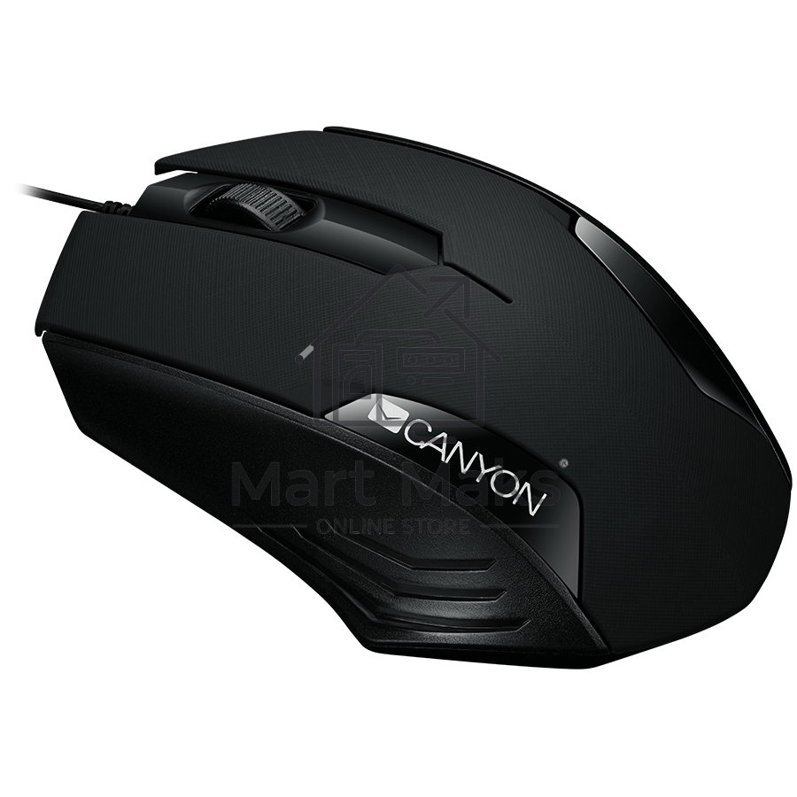 Мышь проводная Canyon CM-02 черный, 1000 dpi, USB, кнопки - 3