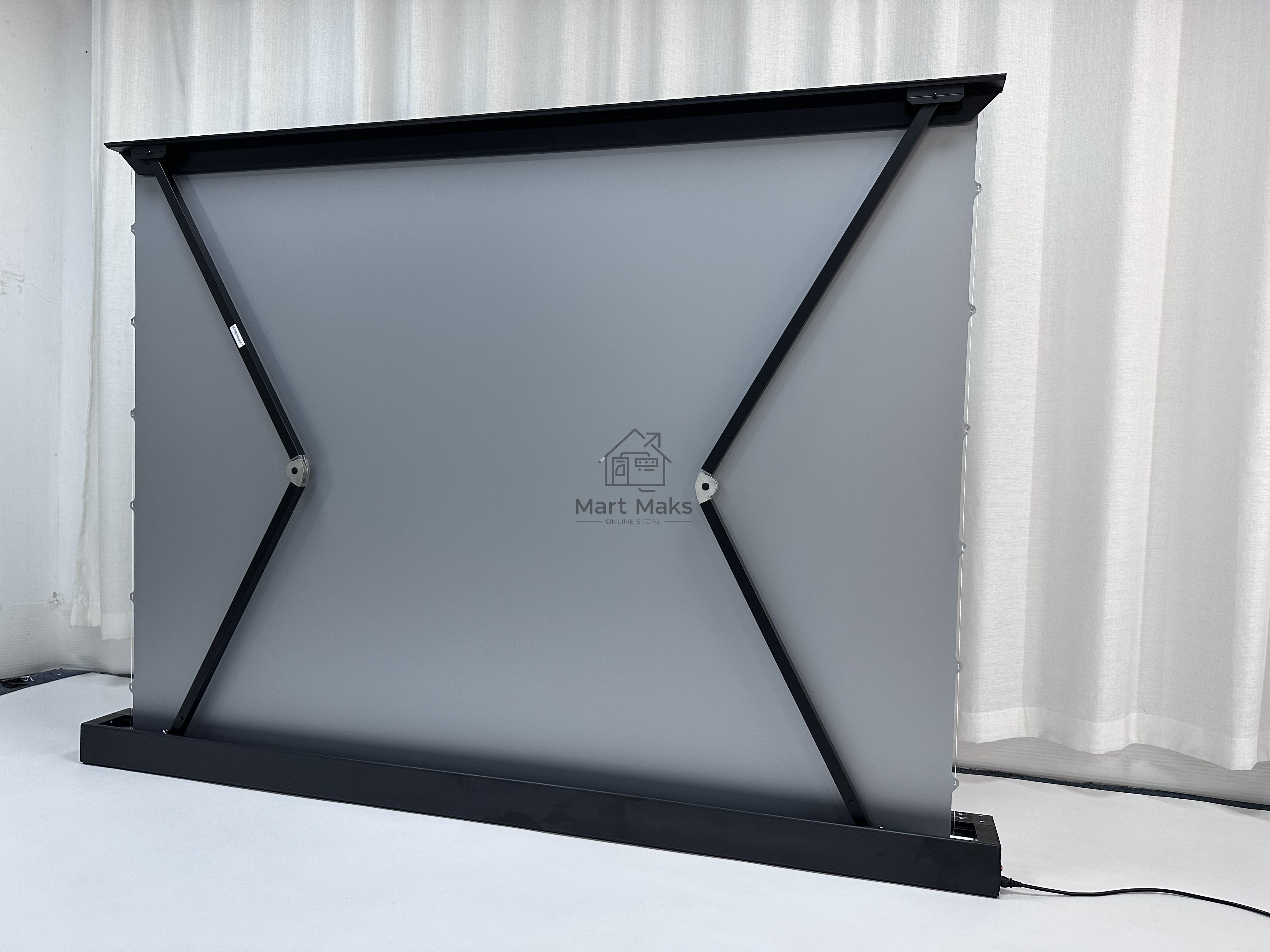 Экран для проектора S'OK SFE-296x165-BK 100'' 4K, напольный с электроприводом, полотно Nanometallic, черный