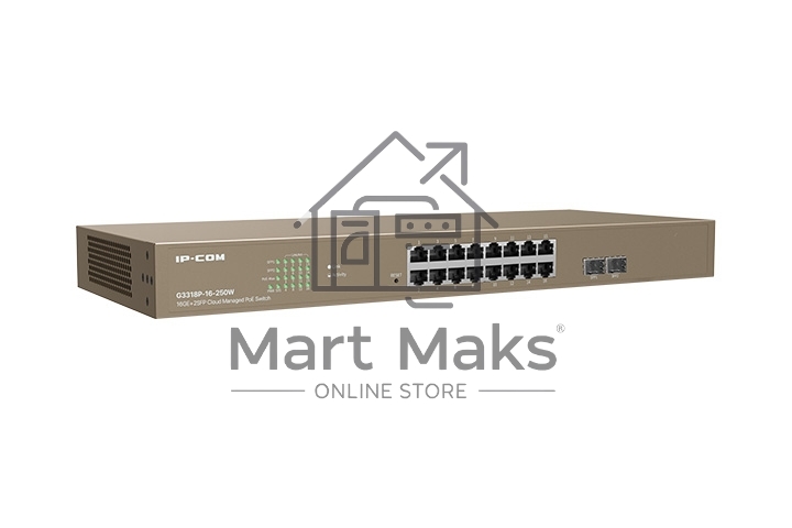 Коммутатор PoE IP-COM G3318P-16-250W с облачным управлением 16GE+2SFP