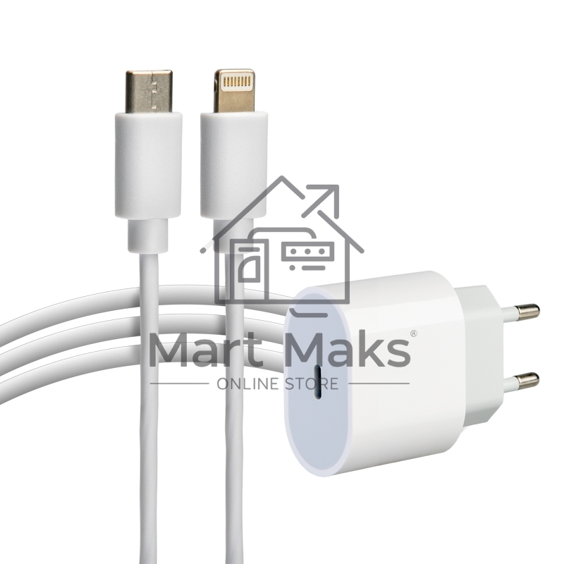 Сетевое зарядное устройство Rexant USB-C, 20Вт в комплекте с кабелем USB-C – Lightning
