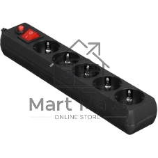 Сетевой фильтр Гарнизон EHLB-2, 5 р, 10А 3 м черный