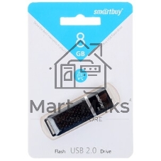 Флешка USB Smartbuy Quartz black (SB8GBQZ-K), 8Gb, USB 2.0, R/W 15/5, черный