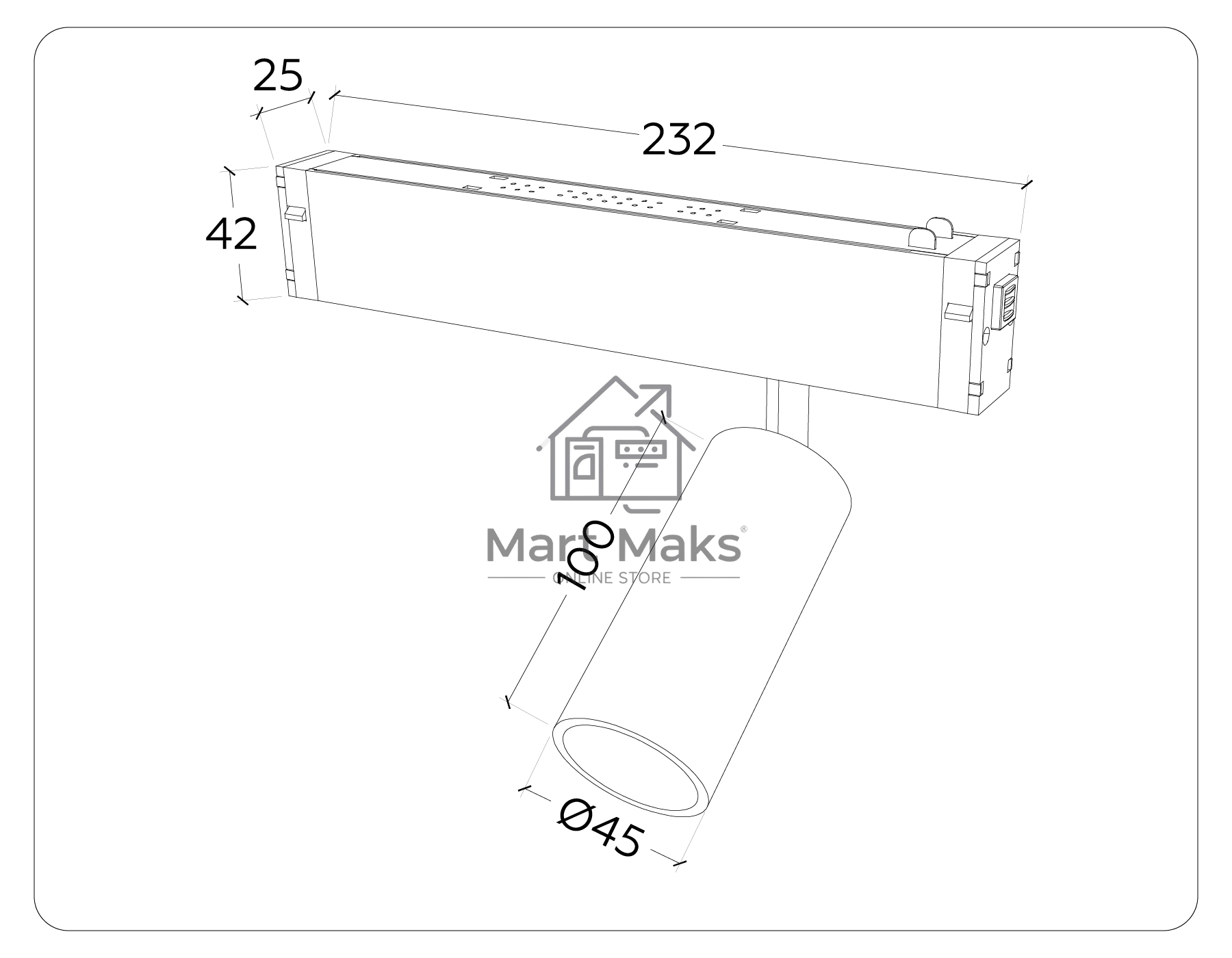 Управляемый светодиодный светильник для шинопровода Magnetic Ambrella light GL1213 GD золото IP20 12W 3000K-6400K 220V 36° D45*100 (Без ПДУ)