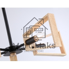 Светильник Ambrella light TR80495/5 BK/LW черный/светлое дерево E14/5 max 60W D620*430