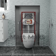 Комплект BAU 6 в 1: рамная инсталляция, унитаз подвесной безободковый Bau Dream 53, сиденье дюропласт микролифт, кнопка смыва BAU Hotel , хром