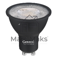 Лампа Светодиодная General GLDEN-MR16-DIF-15-230-GU10-2700 Диффузор 60 градусов Черный корпус 1/10/100