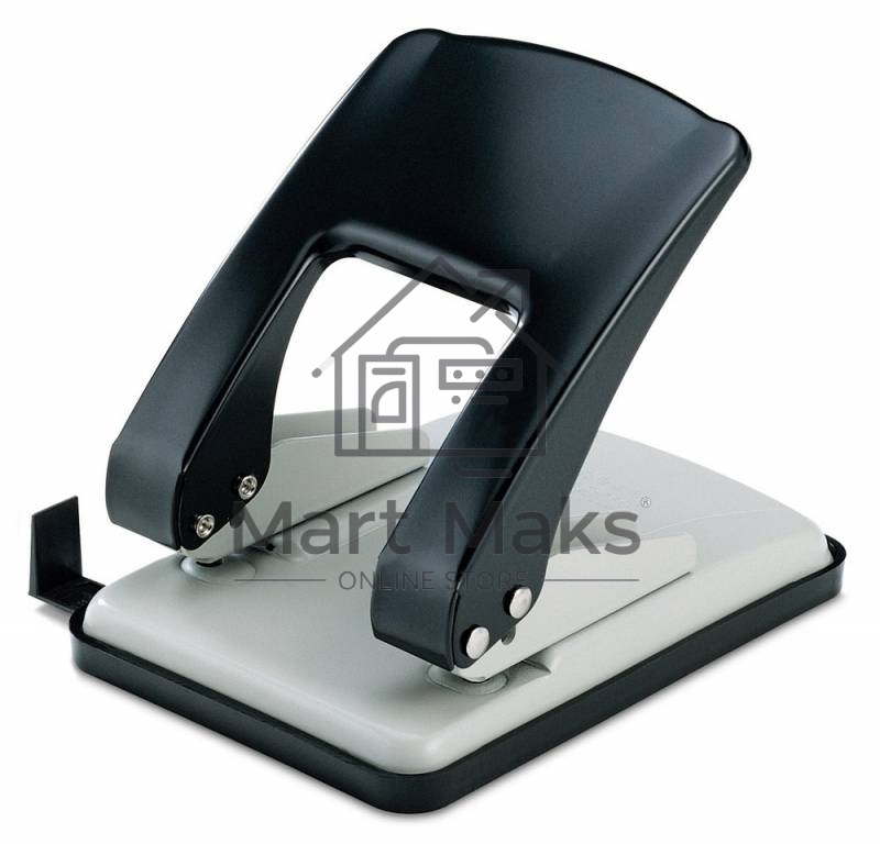 Дырокол Kw-Trio Stylish Heavy Duty 09760GR/BLCK, до 40 листов, металл черный, отверстий: 2, с линейкой