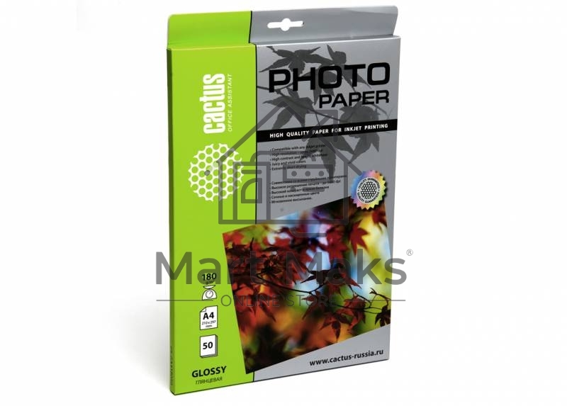 Фотобумага Cactus CS-GA418050 A4/180г/м2/50л. глянцевая для струйной печати