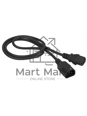 Шнур питания Lanmaster C13-C14, 3х0.75, 220В, 10А, черный, 0.5 метра