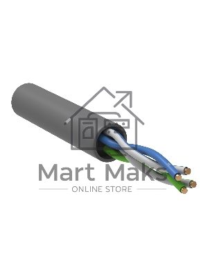 Кабель информационный ITK LC1-C5E02-111-100 кат.5е U/UTP не экранированный 2X2X24AWG PVC внутренний 100м серый
