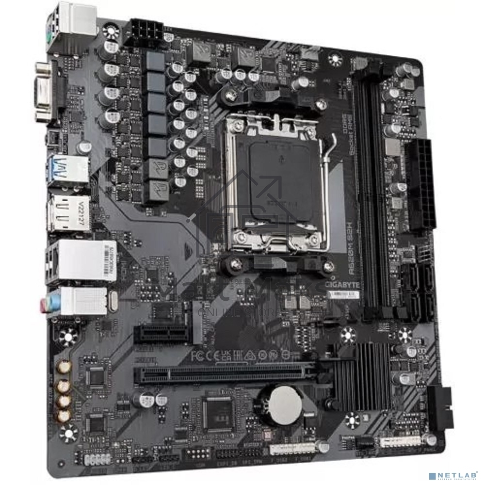 Материнская плата Gigabyte A620M S2H, Micro-ATX, AM5, AMD A620, 2xDDR5, 4xSATA, 1xM.2, 1xPCI-E 4.0 x16, 1xDP, 1xHDMI, 1xVGA, 1x1Gb LAN, 2xUSB 3.2 Gen 1, 4xUSB 2.0, 3x3.5mm, 7.1, mATX