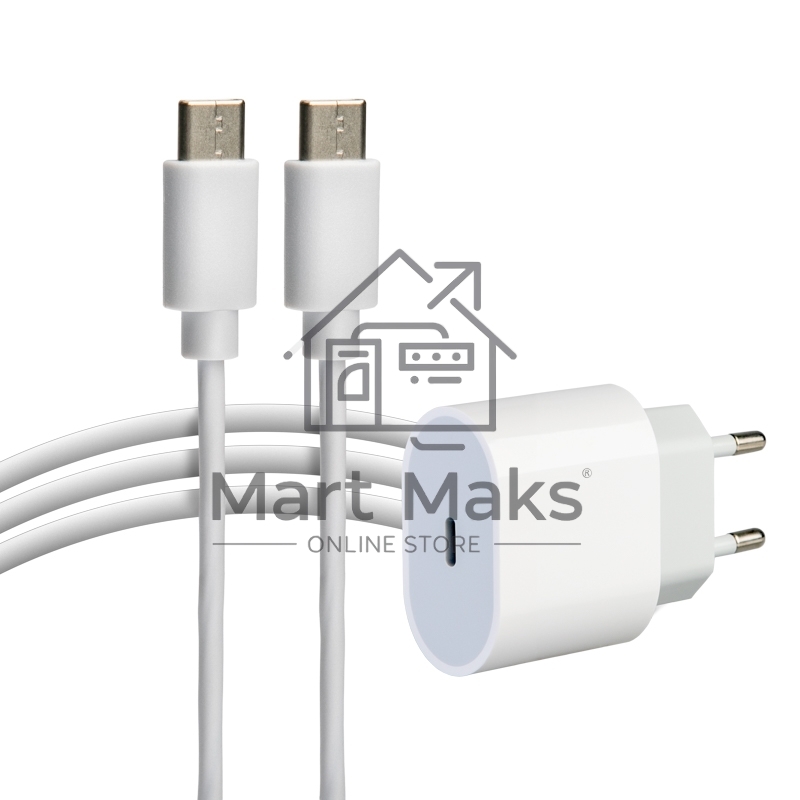 Сетевое зарядное устройство Rexant USB-C, 20Вт в комплекте с кабелем USB-C – USB-C