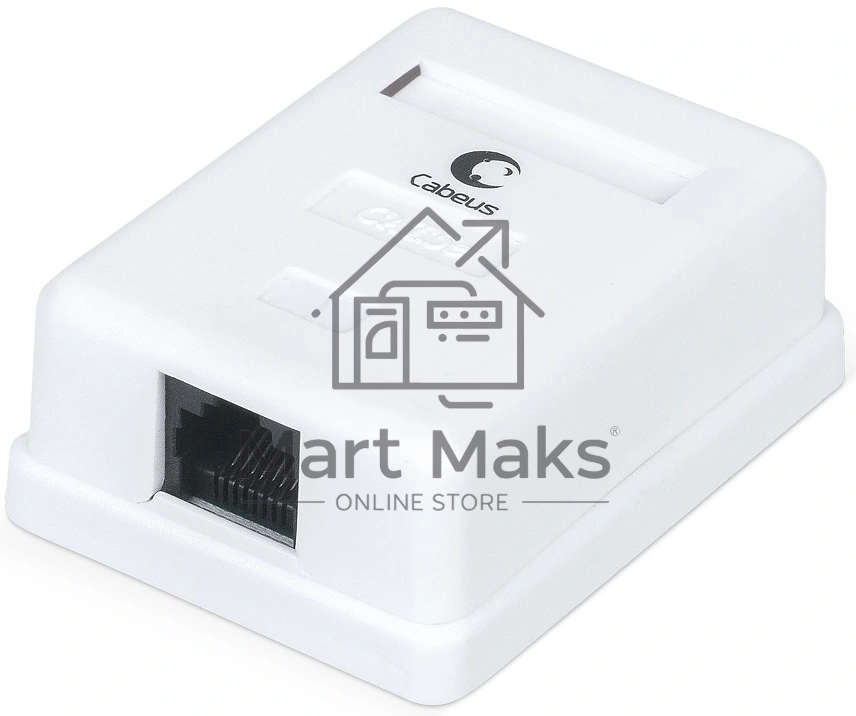 Розетка компьютерная Cabeus WS-8P8C-Cat.5e-1 RJ-45, категория 5e, одинарная, внешняя, Dual IDC