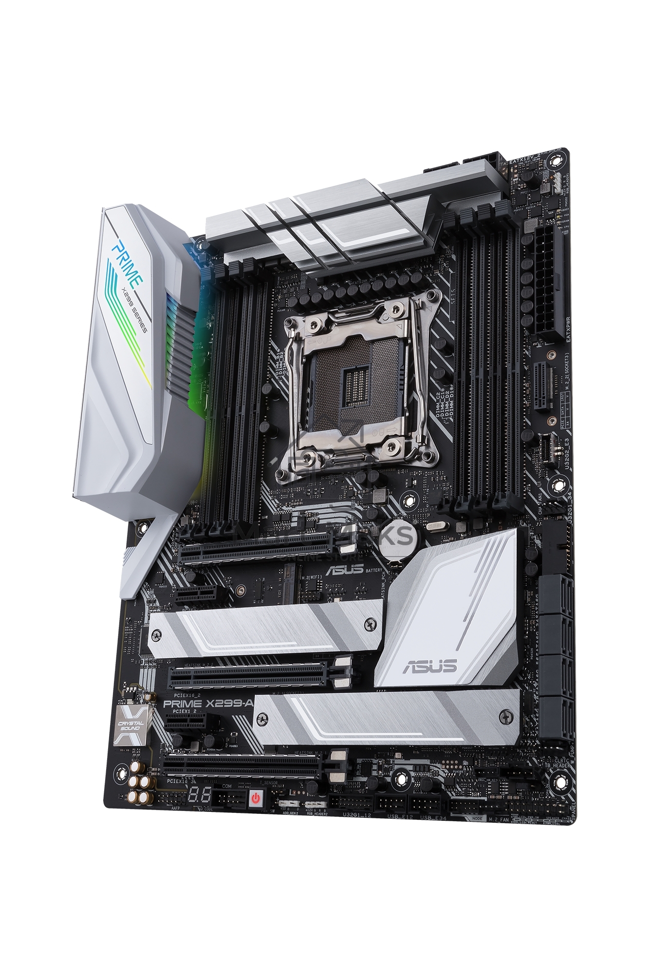 Материнская плата ASUS PRIME X299-A II, LGA 2066, Intel X299, 8xDDR4, 8xSATA, 3xM.2, 1xPCIe 3.0 x8, 2xPCIe 3.0 x16, 2xPCIe x1, 1x 1Gb LAN, 1xUSB 3.2 Gen 2, 2xUSB 3.2 Gen 1, 2xUSB 2.0, 5x3.5 мм, 7.1, ATX