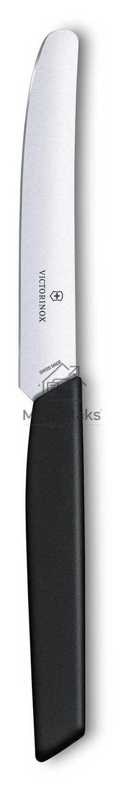 Нож кухонный Victorinox Swiss Modern (6.9003.11) стальной столовый лезв.110мм прямая заточка черный