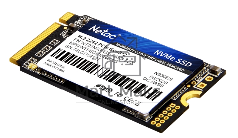 Накопитель SSD Netac N930ES, 128GB, PCIe 3.0 x2, M.2 2242, NVMe, R/W 1650/1500