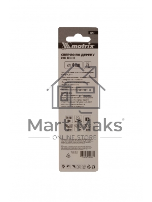 Сверло по дереву Matrix 4 х 75 мм, цилиндрический хвостовик
