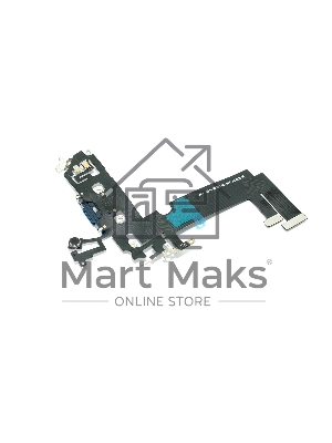 Шлейф с разъемом зарядки и микрофоном для Apple iPhone iPhone 12 Mini, черный Шлейф с разъемом зарядки и микрофоном для Apple iPhone iPhone 12 Mini, черный