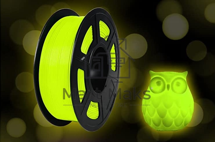 Филамент NVPrint PLA Noctilucent (Glow In the Dark) Yellow для 3D печати диаметр 1.75мм длина 330 метров масса 1 кг