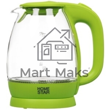 Чайник Homestar HS-1012 1.7 л, стекло, зеленый (003943)