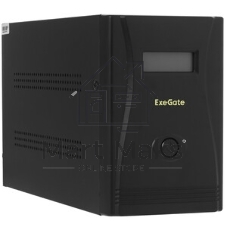 Источник бесперебойного питания ExeGate Smart LB-1000.LCD.AVR.2SH (1000VA/650W, LCD, AVR, 2*Schuko, батарея 12V 9Ah, черный)