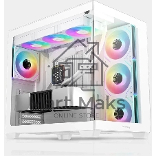 Компьютерный корпус Deepcool CG530 4F WH без БП, боковое окно (панорама), 3x120мм ARGB Reverce вентилятора на боковой стенке, 1x120мм ARGB вентилятор сзади, белый, ATX