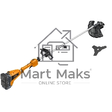 Триммер электрический Carver CBC-01BL40-800R аккум. 800Вт разбор.штан. со штангой реж.эл.:леска/нож