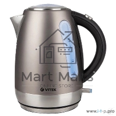 Чайник электрический Vitek VT-7025 (ST) 1850-2200 Вт/Макс объем 1.7 л/Корпус из нерж стали.Скрытый нагр элемент