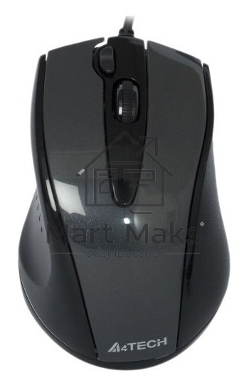 Мышь проводная A4Tech N-500F серый глянец/черный, 1200 dpi, USB, кнопки - 4