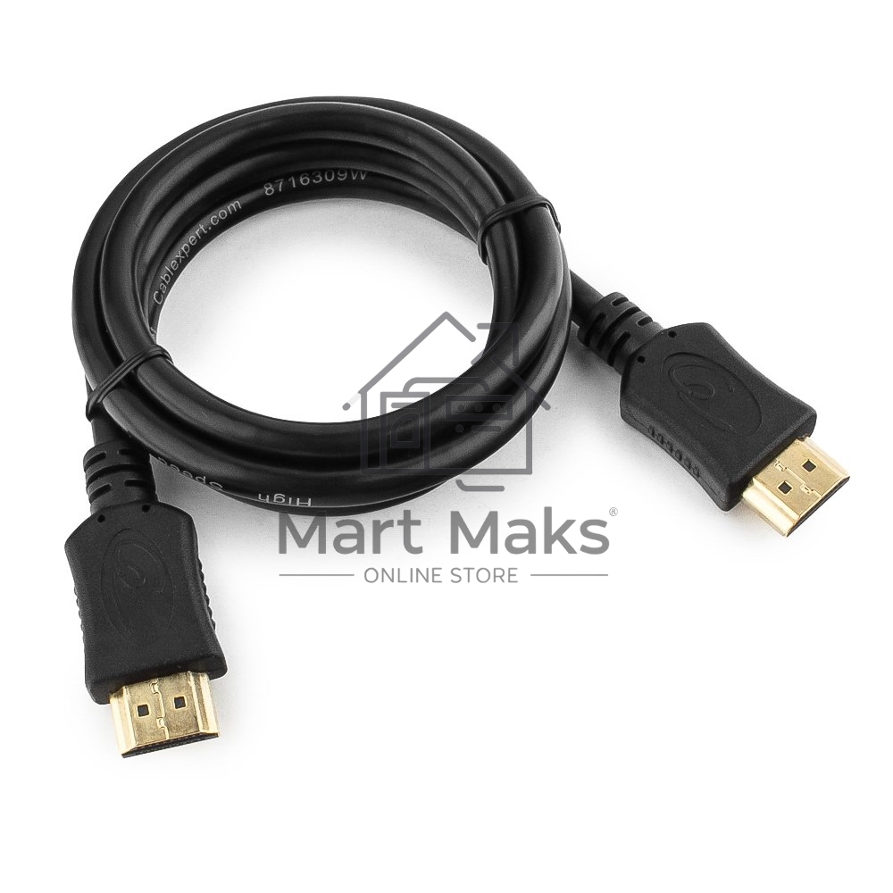Кабель Cablexpert HDMI CC-HDMI4L-1M, 19M/19M, v2.0, серия Light, позол.разъемы, экран, 1м, черный, пакет