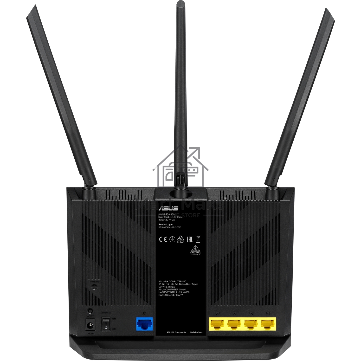 Маршрутизатор ASUS 4G-AX56 Dual-Band WiFi 6 LTE Router 574+1201Mbps EU RTL 5 (869225) (90IG06G0-MO3110)