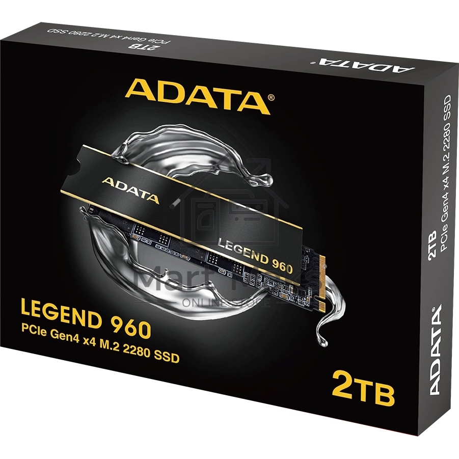 Накопитель SSD ADATA LEGEND 960, 2Tb, PCIe 4.0 x4, M.2 2280, NVMe, R/W 7400/6800, с радиатором
