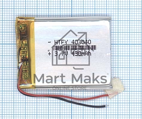 Аккумулятор Li-Pol (батарея) 4*30*40мм 2pin 3.7V/430mAh