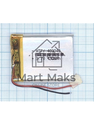Аккумулятор Li-Pol (батарея) 4*30*40мм 2pin 3.7V/430mAh