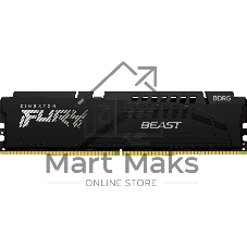 Оперативная память Kingston Fury Beast, DDR5, 16Gb (1x16Gb), 6400MHz, CL32, DIMM, с радиатором, черный