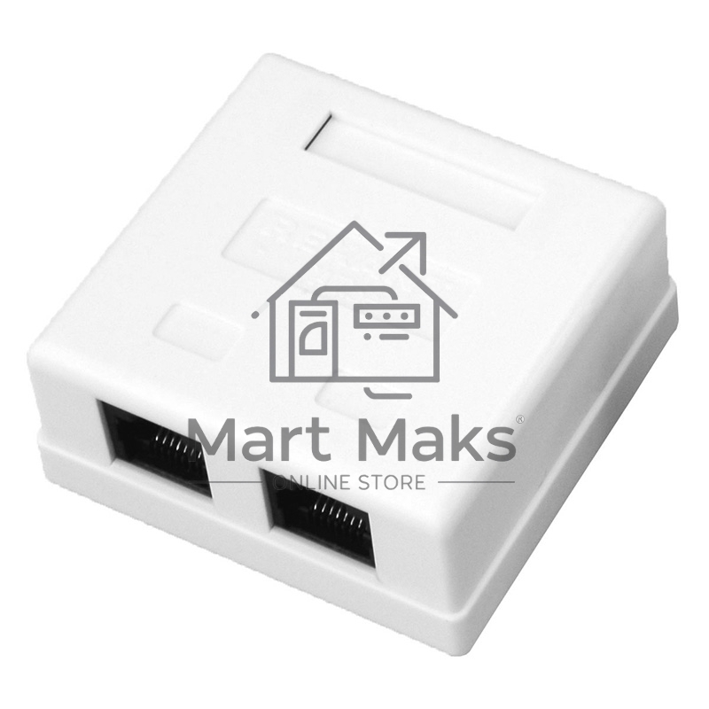Розетка компьютерная 2-м ОП RJ45 CAT.5E бел. Rexant 03-0151