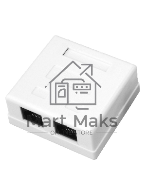 Розетка компьютерная 2-м ОП RJ45 CAT.5E бел. Rexant 03-0151