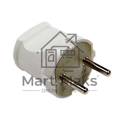 Вилка прямая 10А 4142 бел. ASD / IN HOME 4690612000572