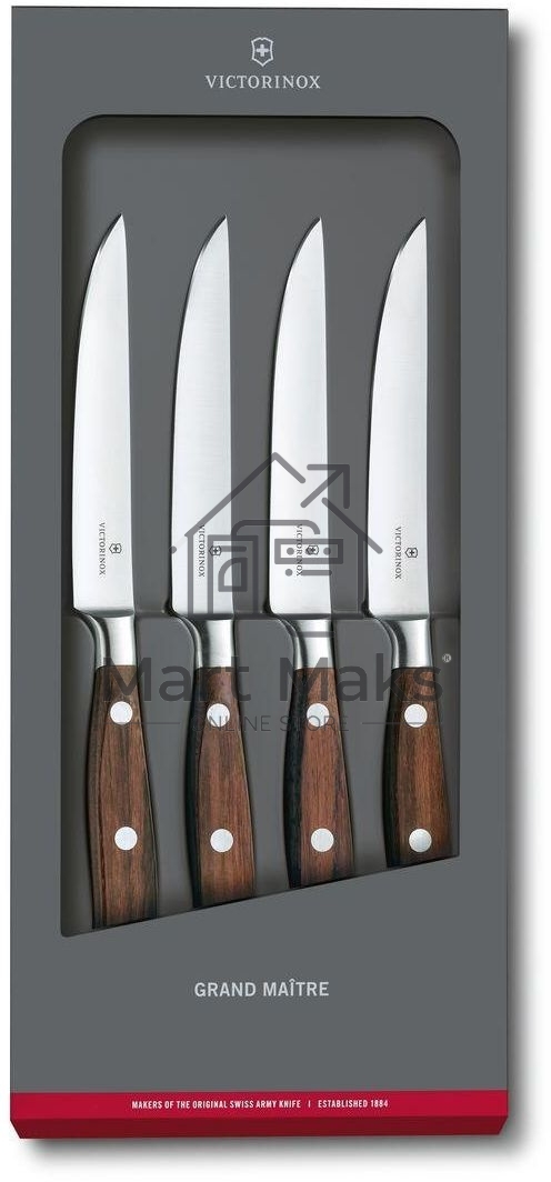 Набор ножей кухонных Victorinox Grand Maitre Steak (7.7240.4) компл.:4шт дерево подар.коробка